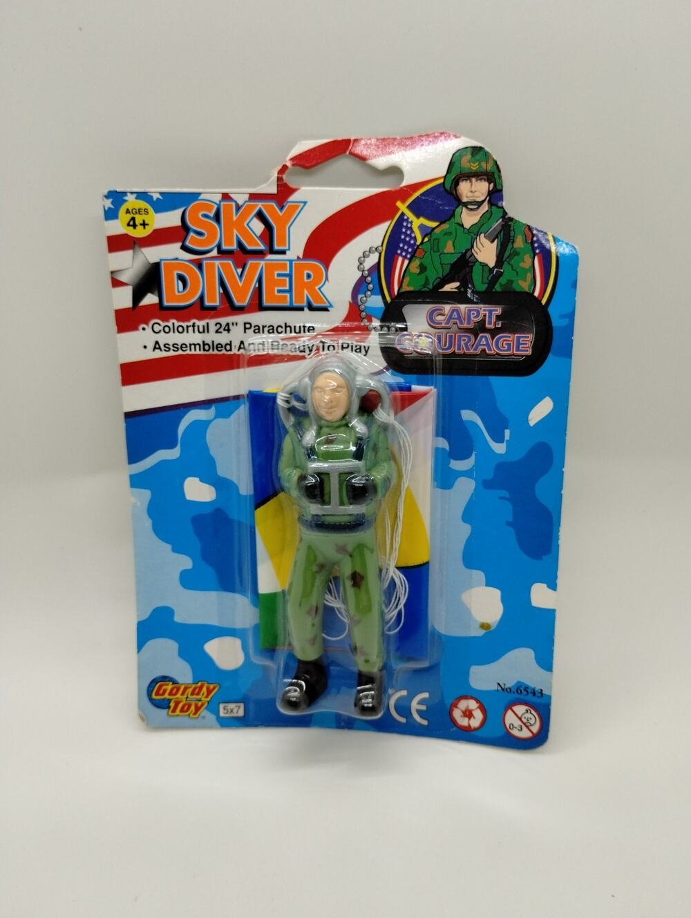 Gordy Toy Captain Courage Sky Diver - Colorful 24" Parachute